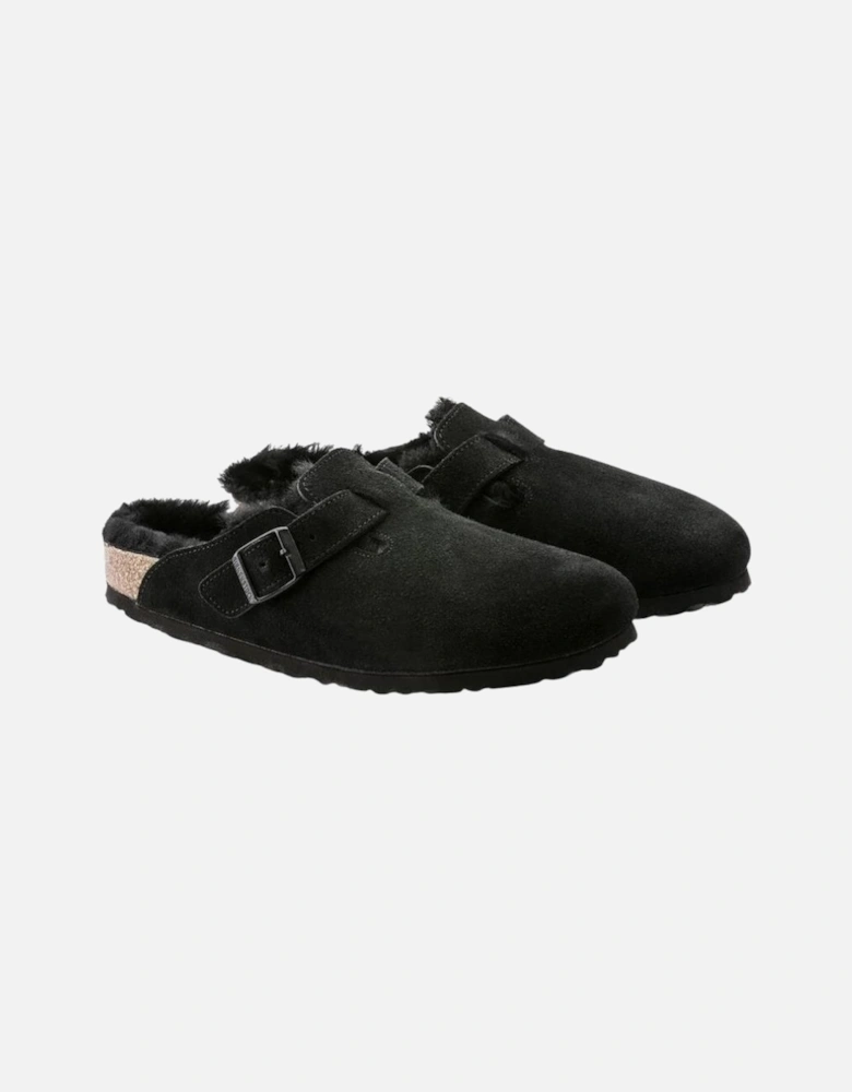 Shearling Suede Leather/Fur - Black