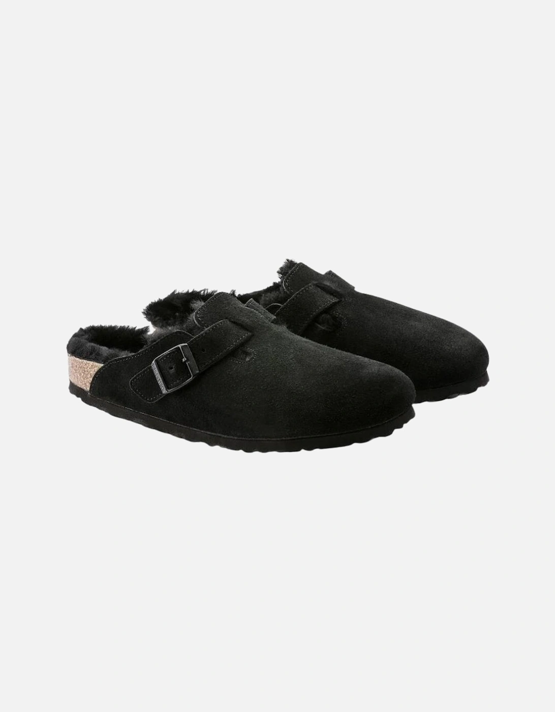Shearling Suede Leather/Fur - Black