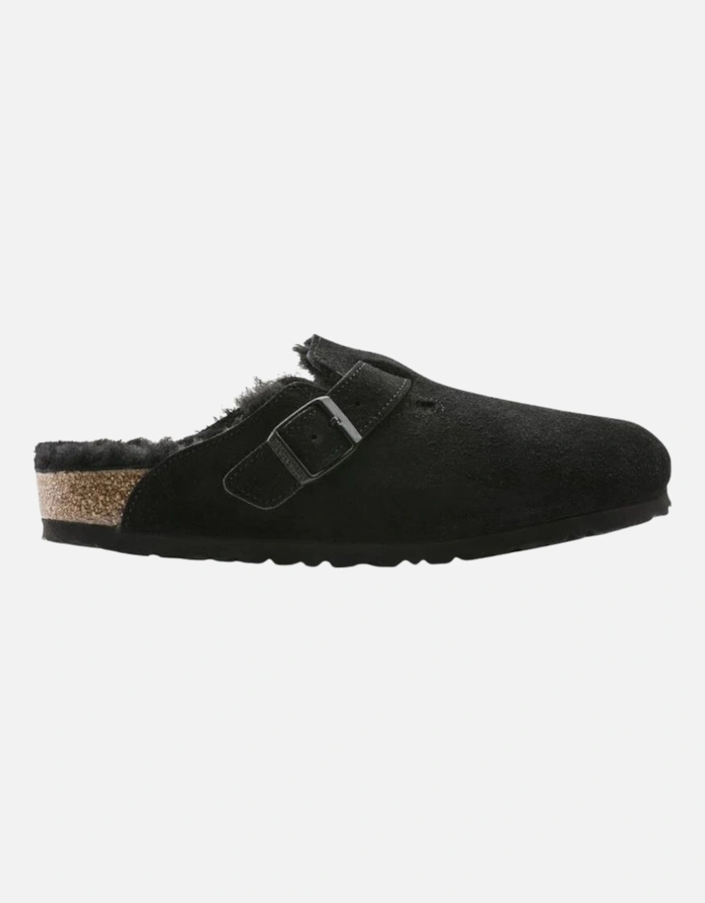Shearling Suede Leather/Fur - Black
