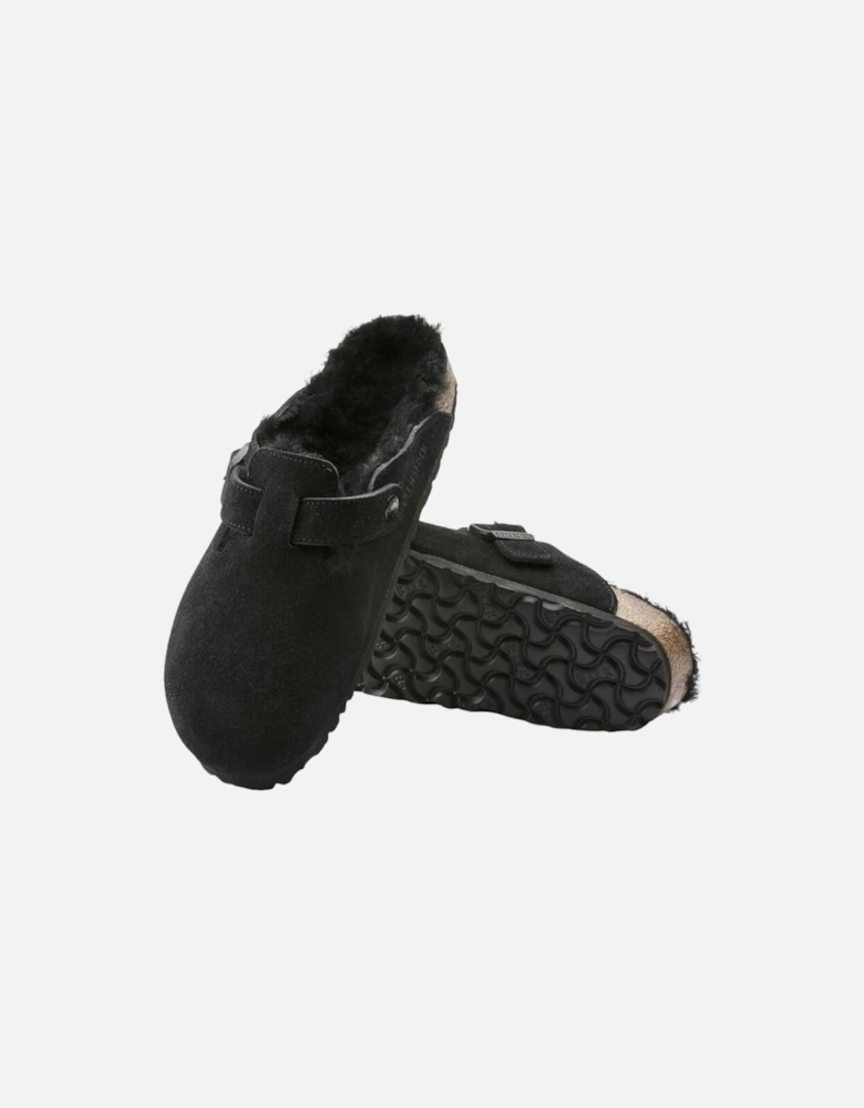Shearling Suede Leather/Fur - Black