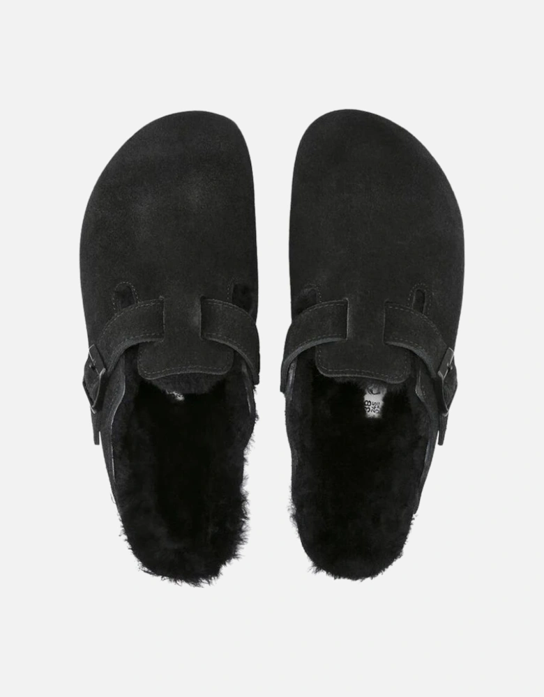 Shearling Suede Leather/Fur - Black