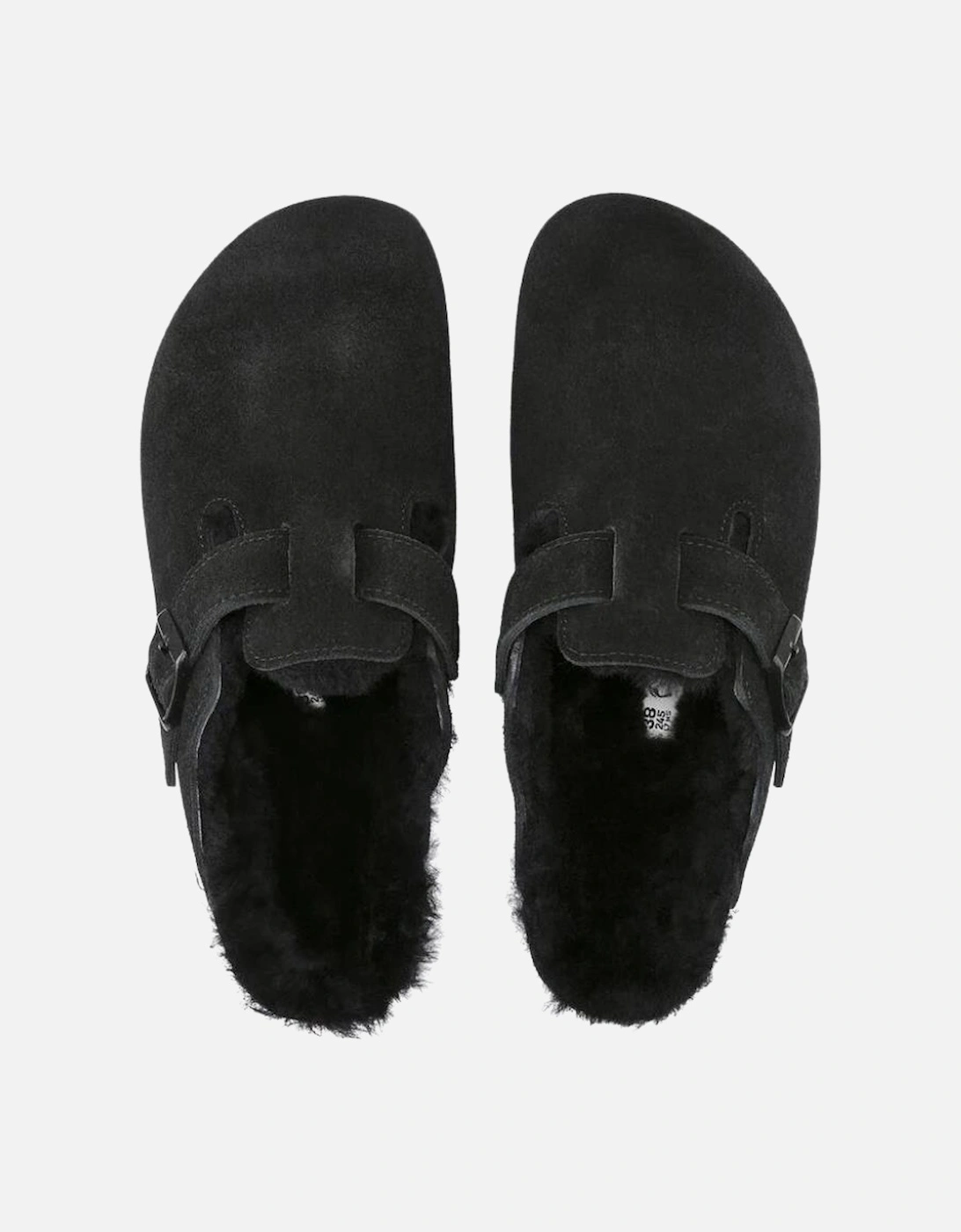 Shearling Suede Leather/Fur - Black