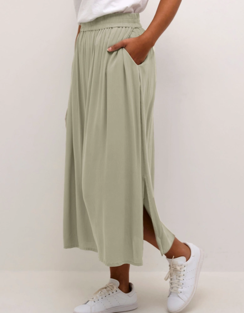 Sally Elastic Waist Maxi Skirt Plain