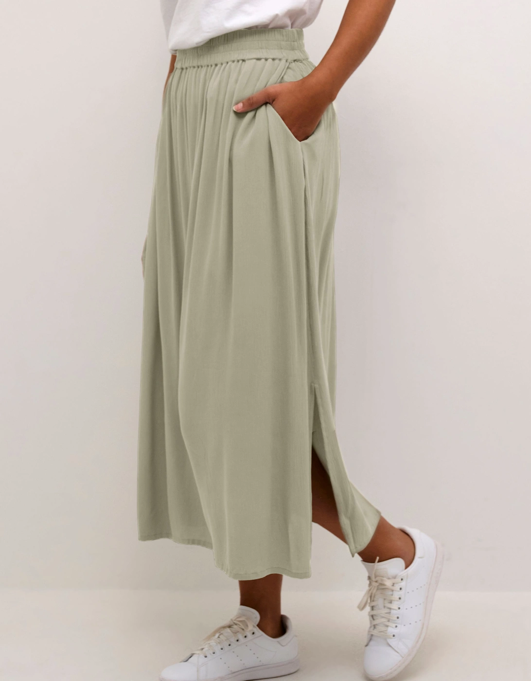 Sally Elastic Waist Maxi Skirt Plain, 2 of 1
