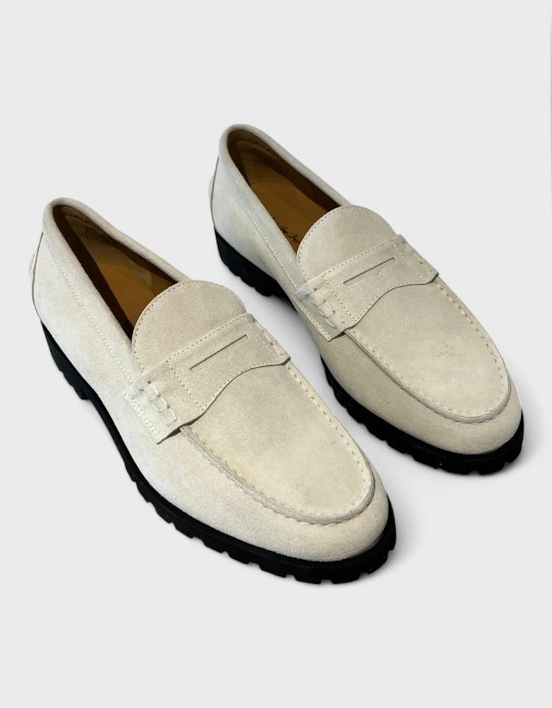Country Suede Loafer Bone White