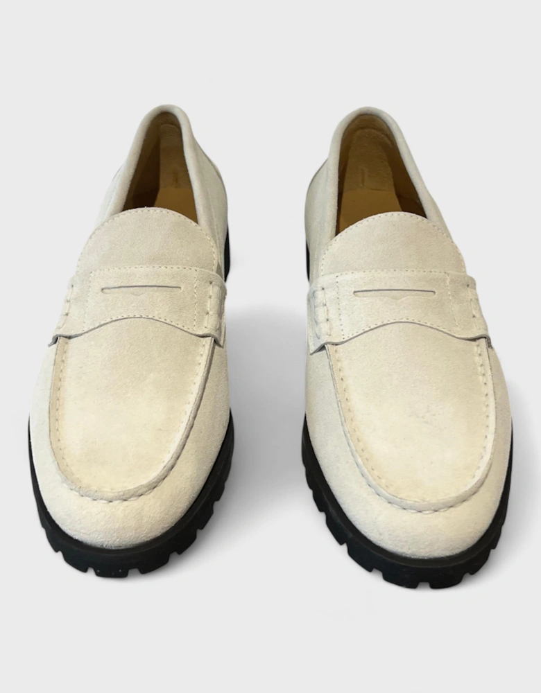 Country Suede Loafer Bone White