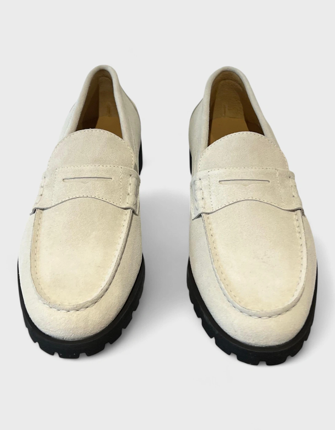 Country Suede Loafer Bone White