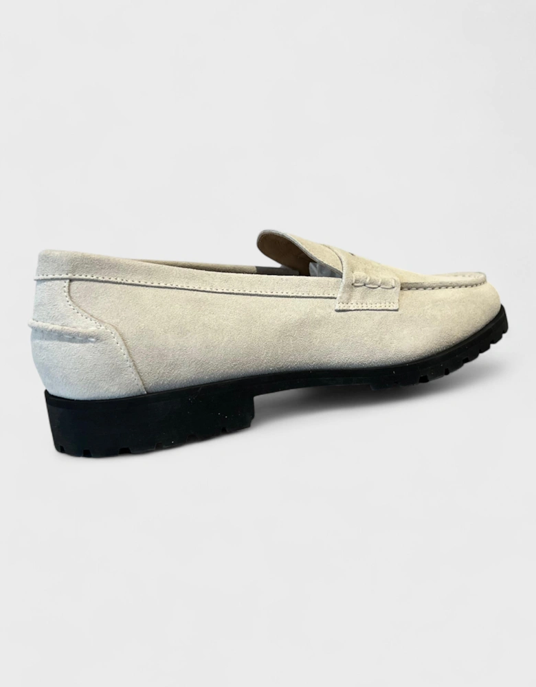 Country Suede Loafer Bone White