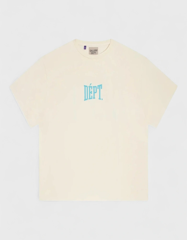Gallery Dept. Logo Print T-shirt Beige Blue