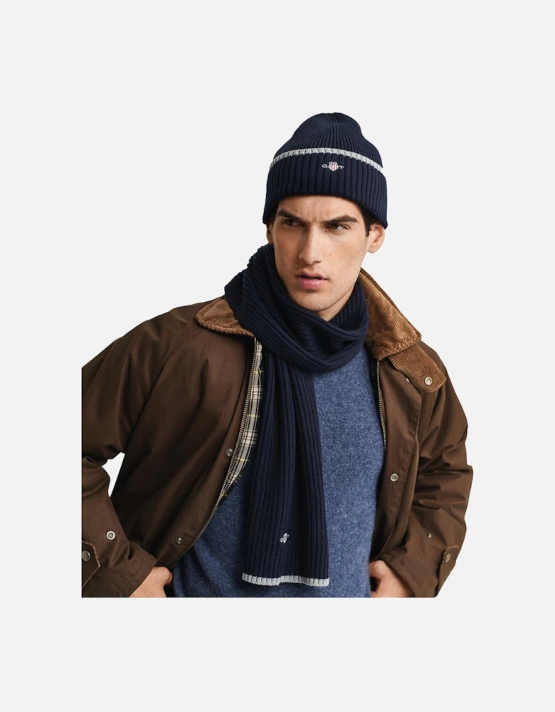 Essential  Hat and Scarf Gift Set in Marine Blue
