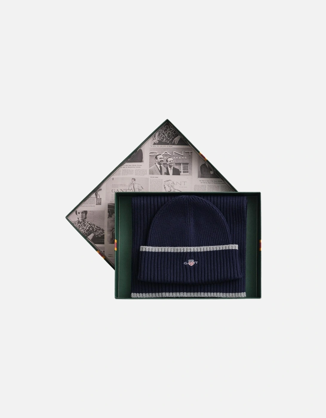 Essential  Hat and Scarf Gift Set in Marine Blue