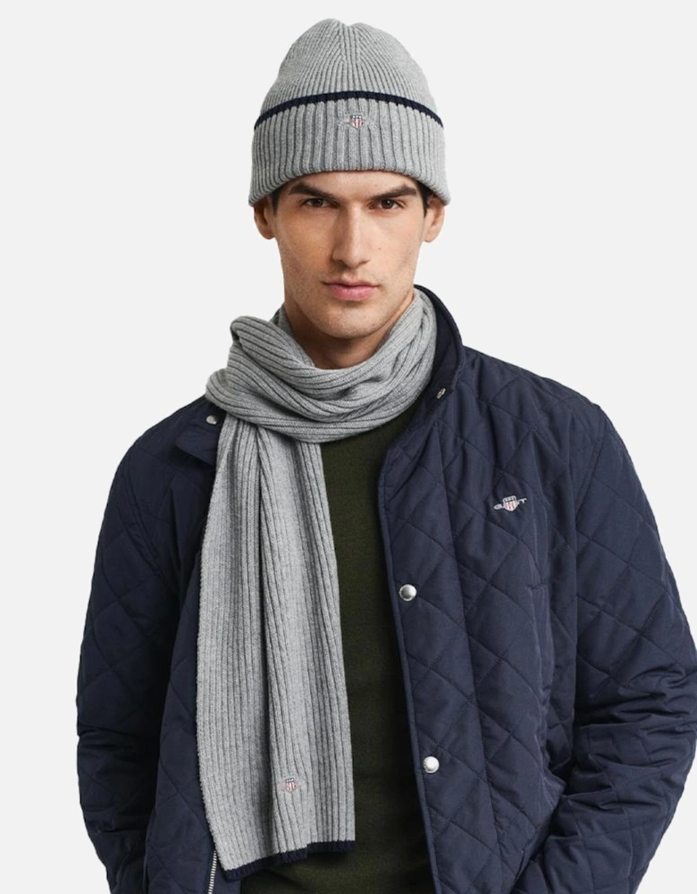Essential Hat and Scarf Gift Set in Grey Melange
