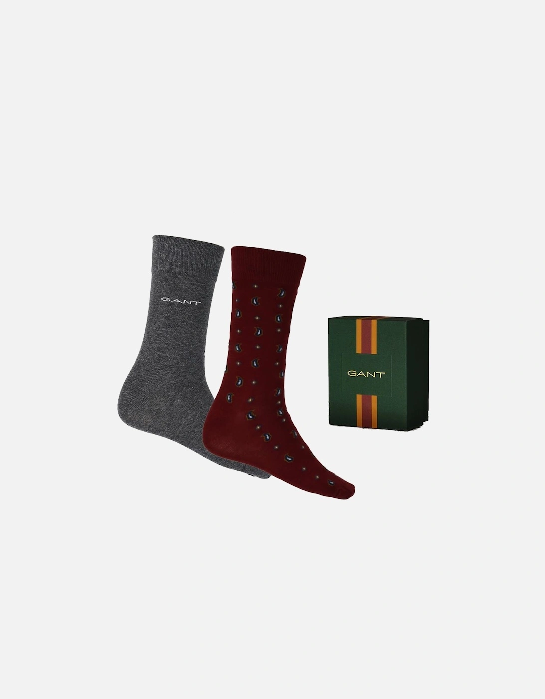 2-Pack Paisley Print Socks Gift Set, Plumped Red, 3 of 2