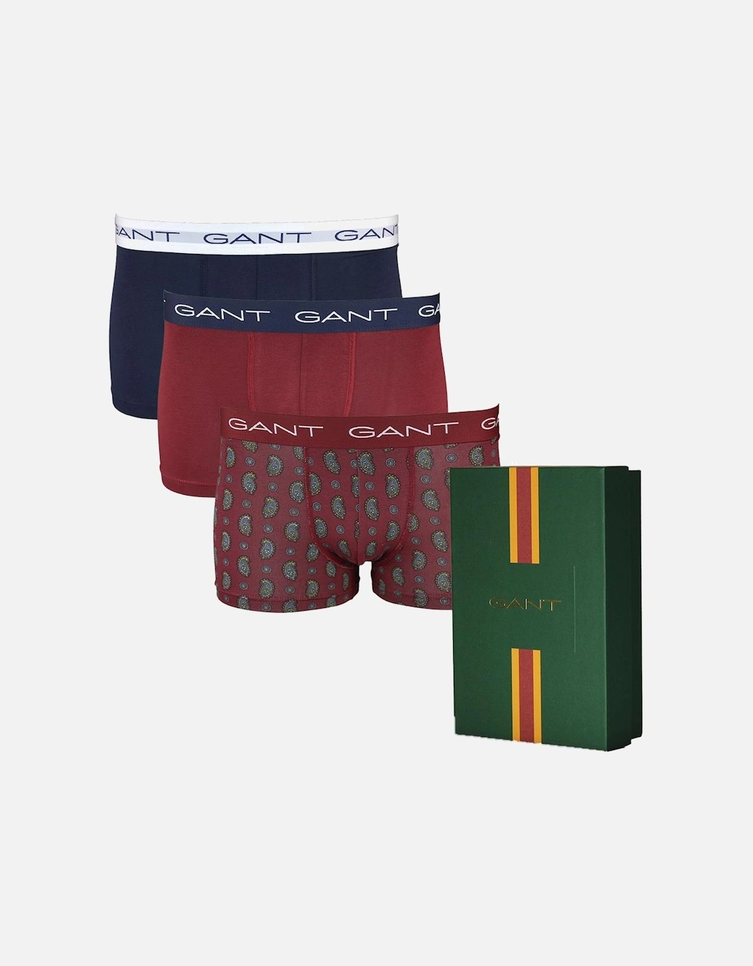 3-Pack Paisley Print Boxer Trunks Gift Set in Plumped Red, 5 of 4