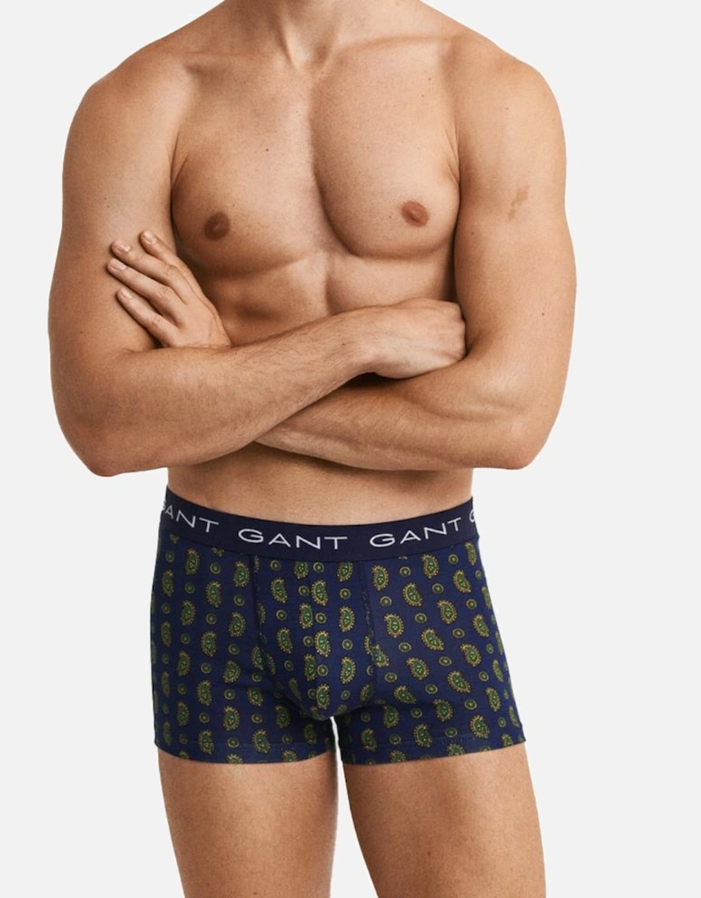 3-Pack Paisley Print Boxer Trunks Gift pack in Marine