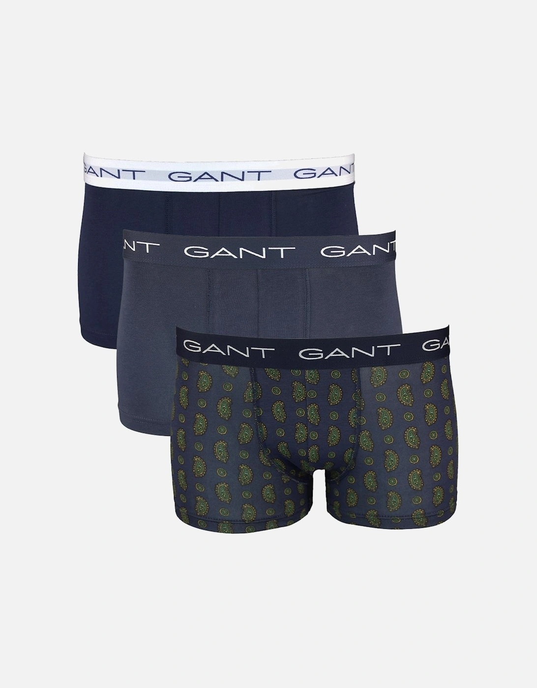 3-Pack Paisley Print Boxer Trunks Gift pack in Marine