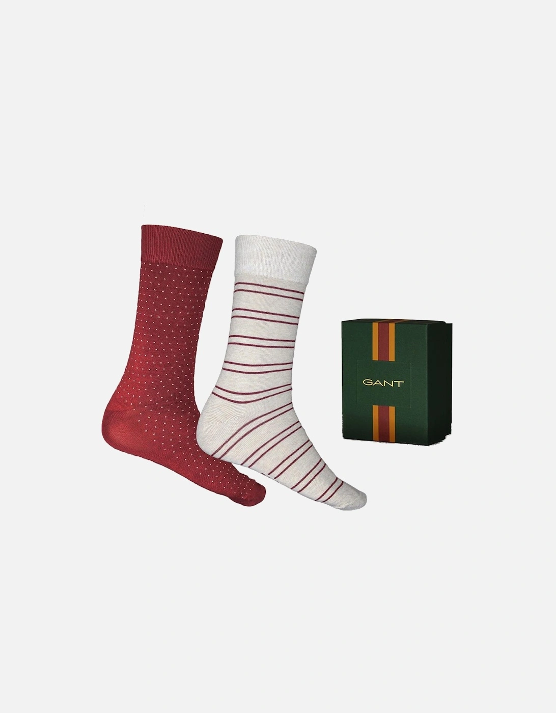 2-Pack Stripe& Mini Dot Socks Gift Set, Plumped Red, 3 of 2