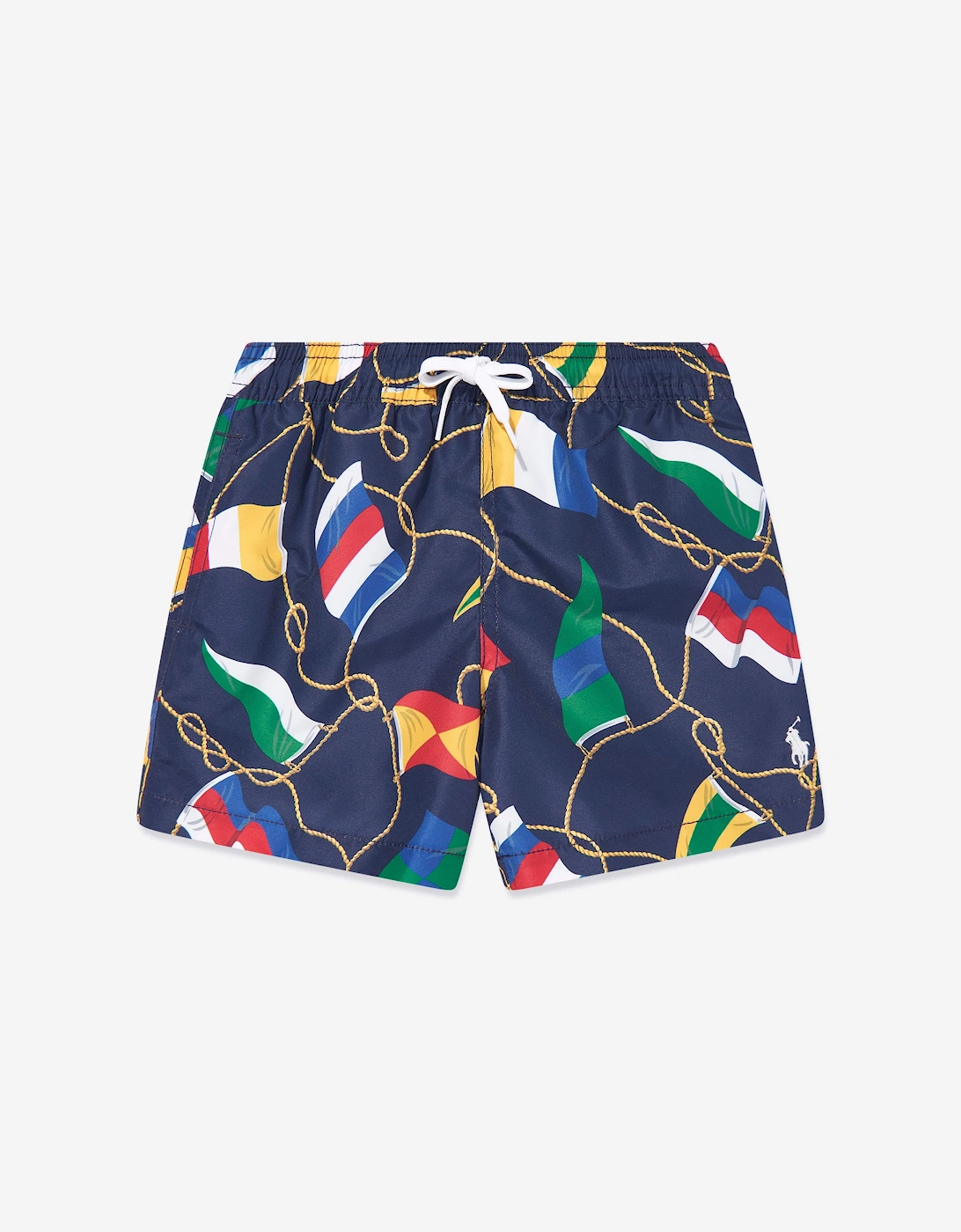 Boys Signal Flags Swim Shorts in Multicolour, 6 of 5