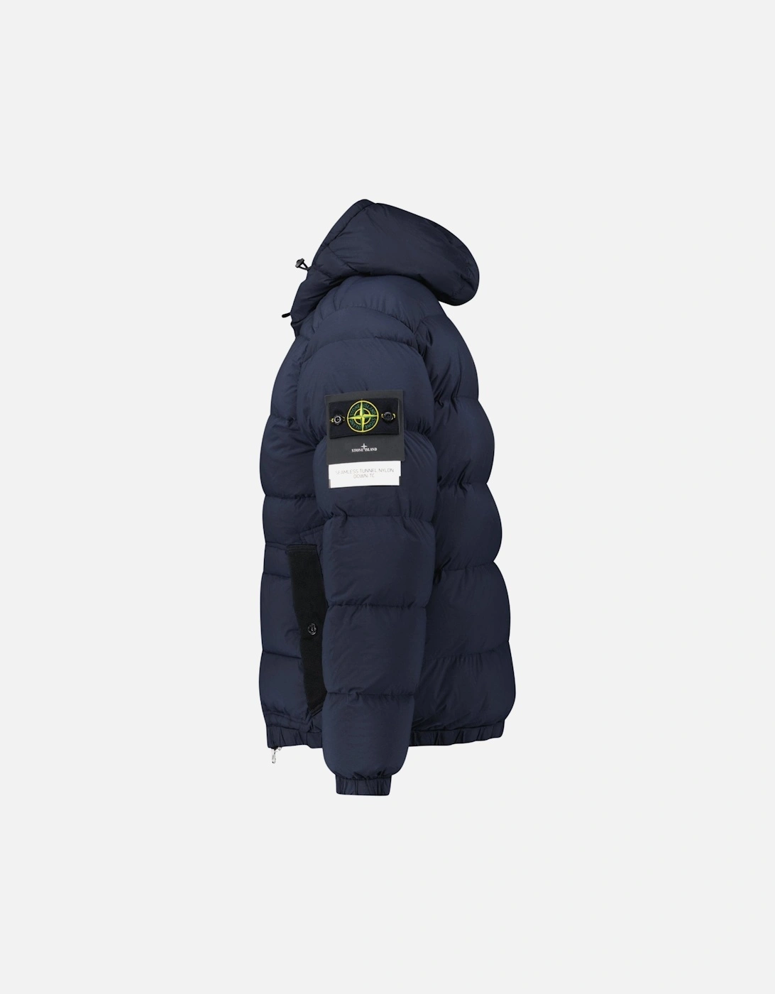 Hooded Puffer Jacket In Seamless Tunnel Nylon Navy