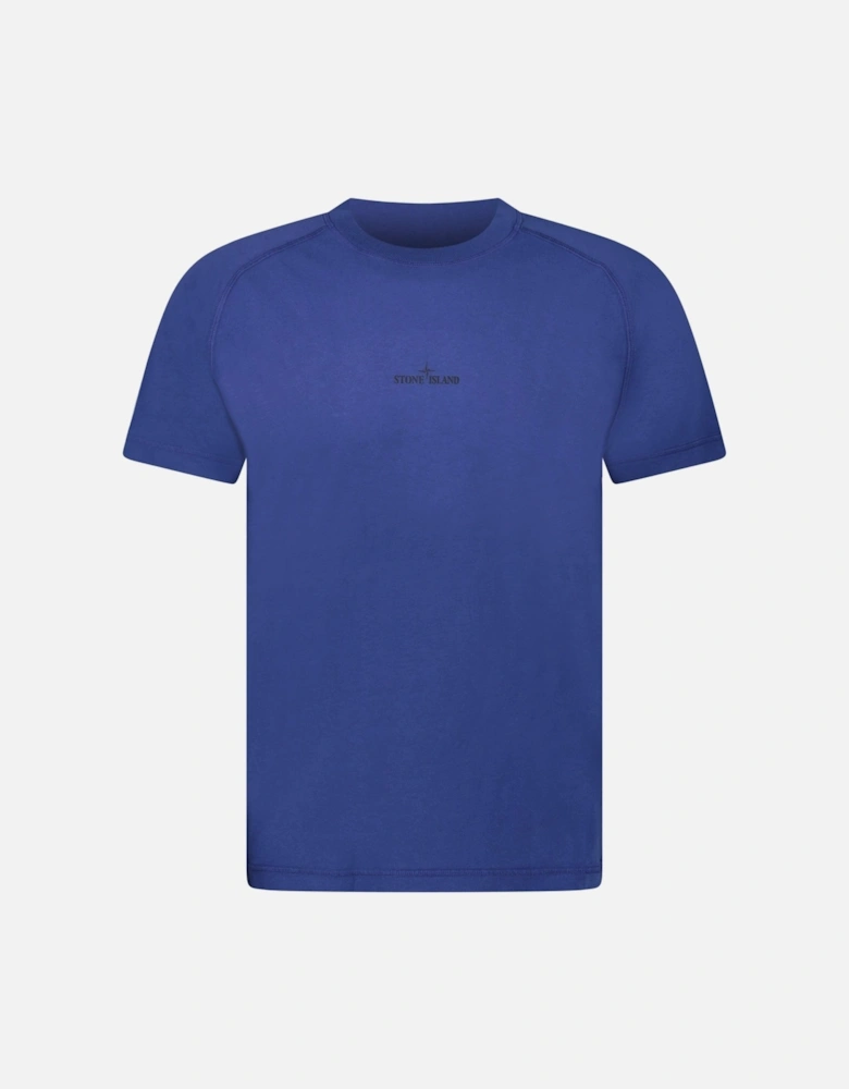 'Institutional One' Print T-Shirt in Marine Blue