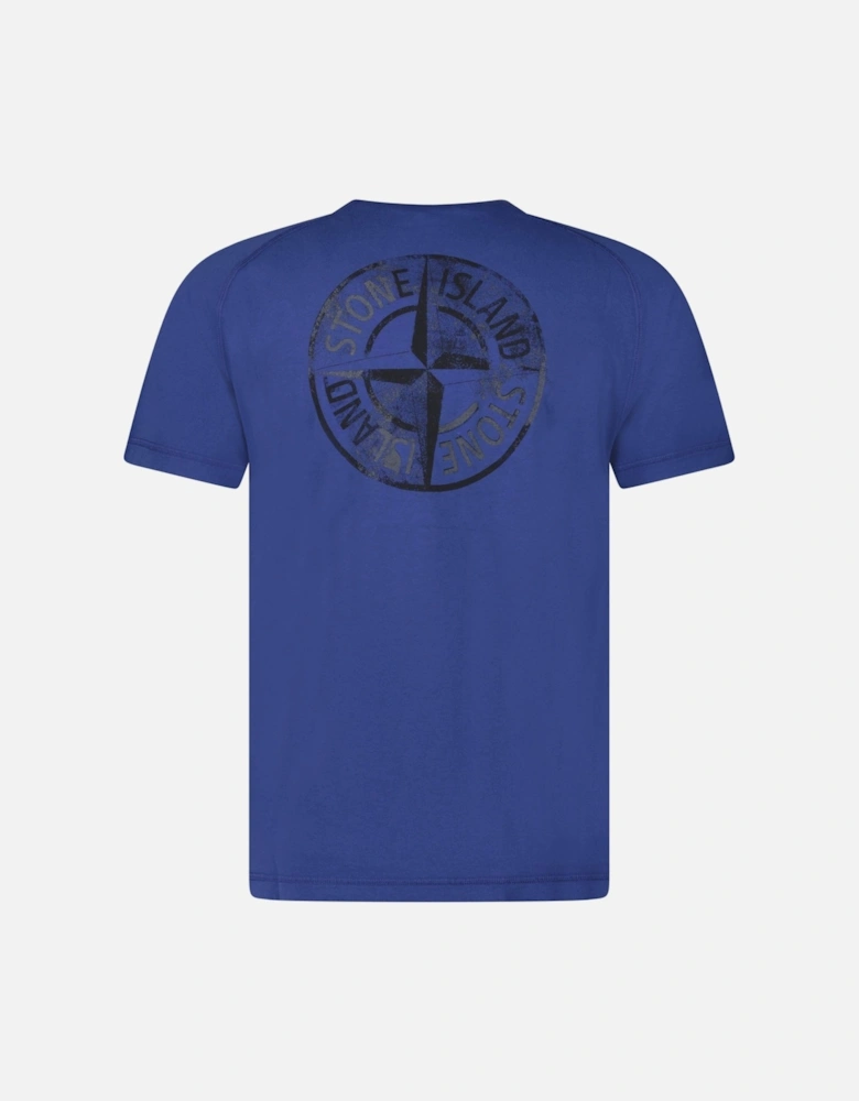 'Institutional One' Print T-Shirt in Marine Blue