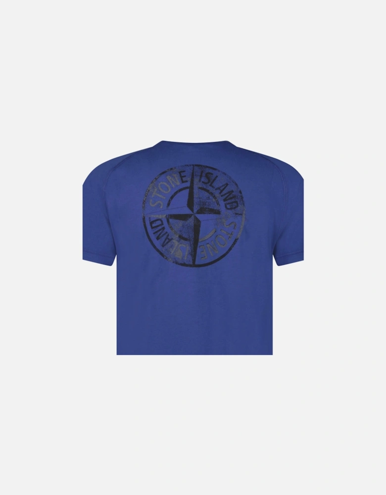 'Institutional One' Print T-Shirt in Marine Blue