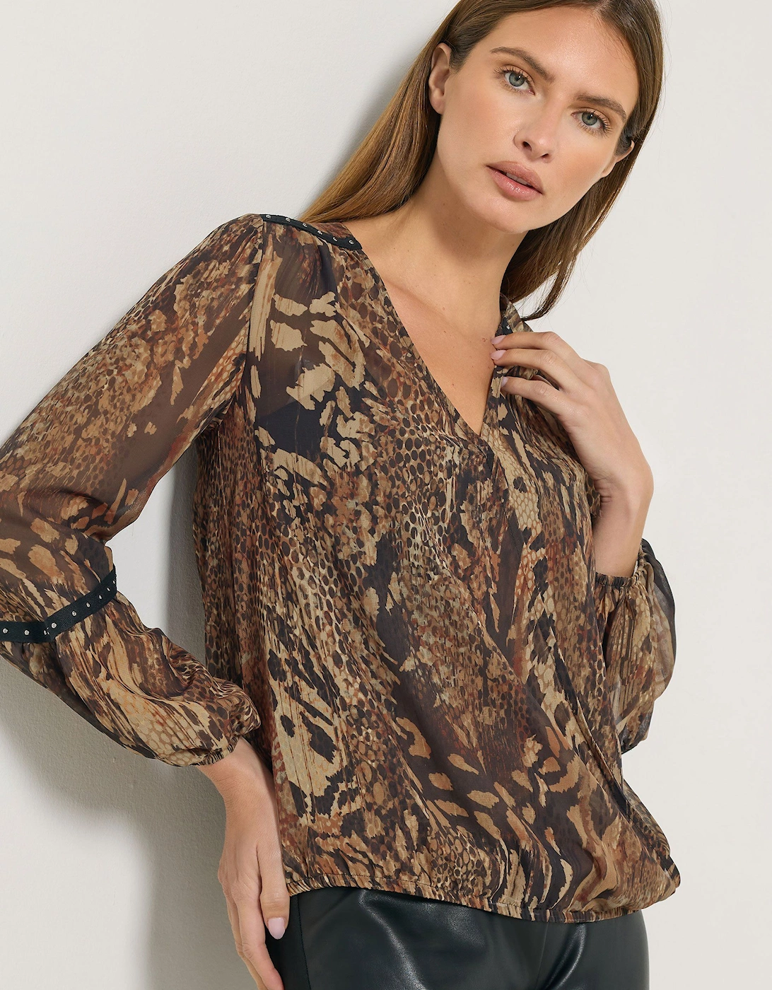 Animal Print Stud Blouse, 2 of 1