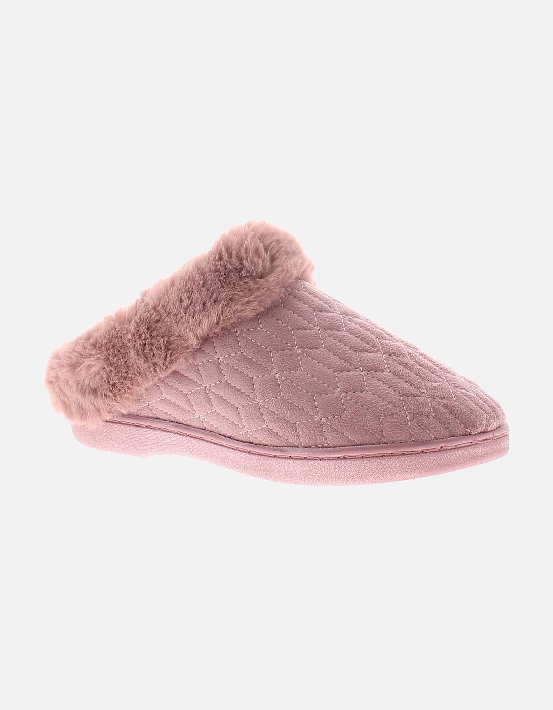 Womens Mule Slippers Faux Fur Plush pink UK Size, 6 of 5