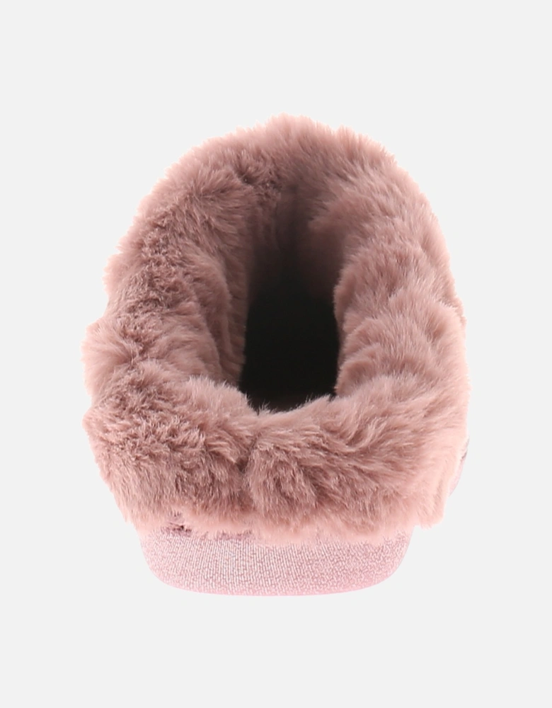Womens Mule Slippers Faux Fur Plush pink UK Size