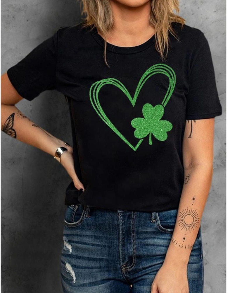 Black Clover Heart Shaped Graphic Tee