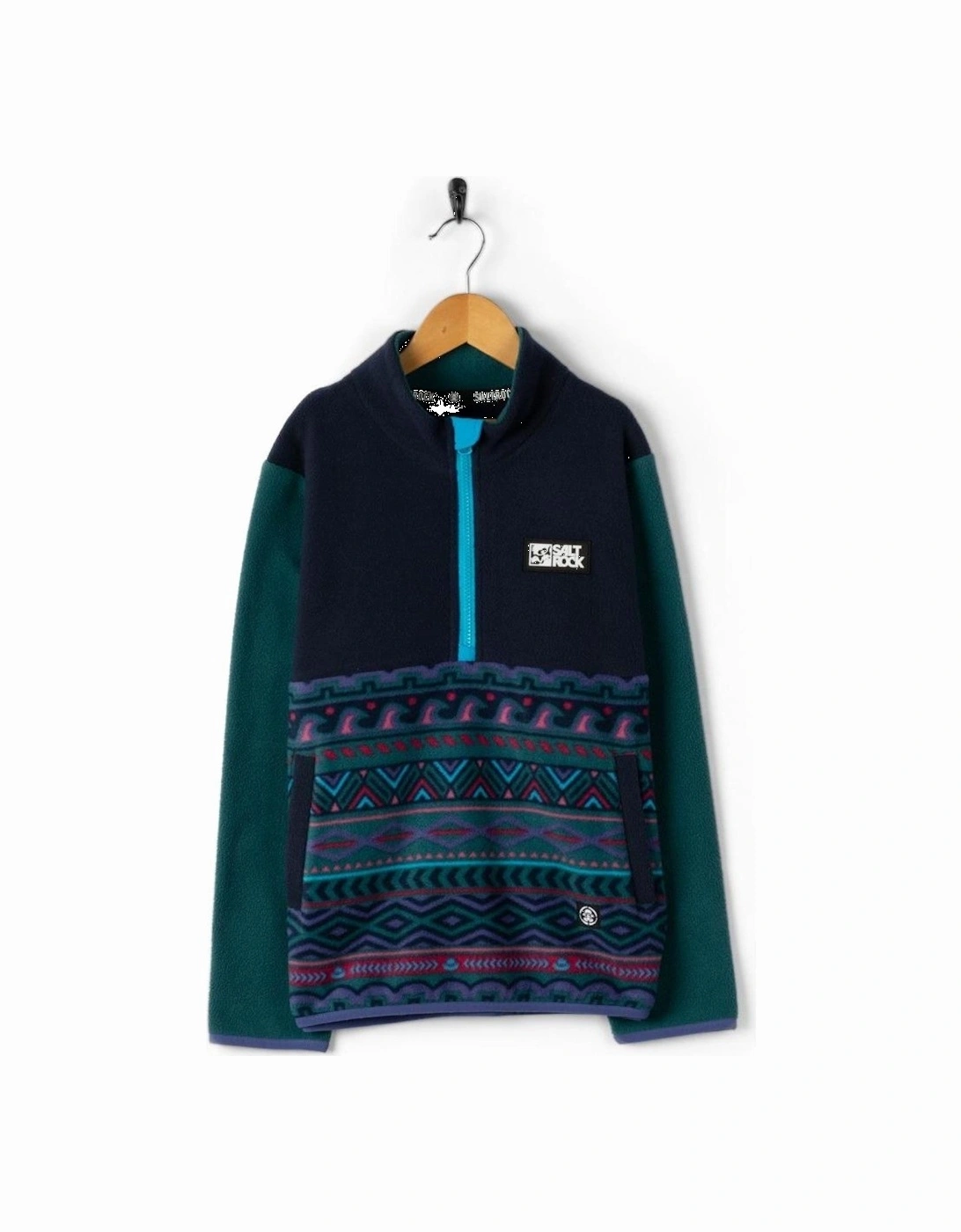 Kids Treehouse Block Microfleece Half Zip Fleece, 2 of 1