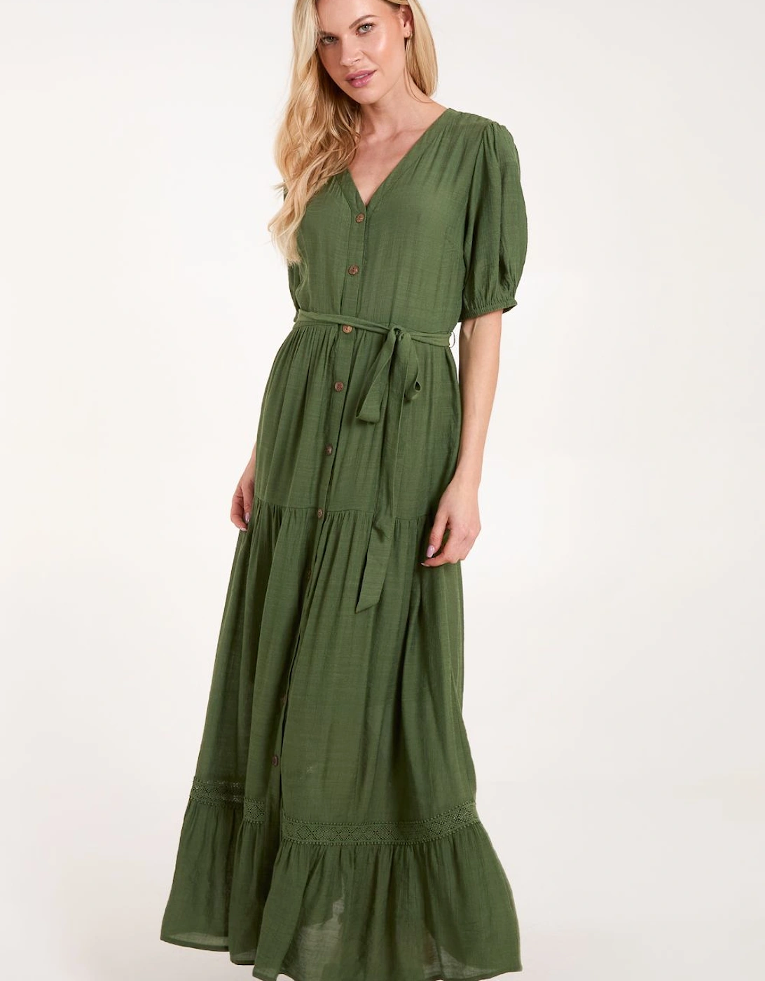 Button Through Tie Maxi Dress, 2 of 1