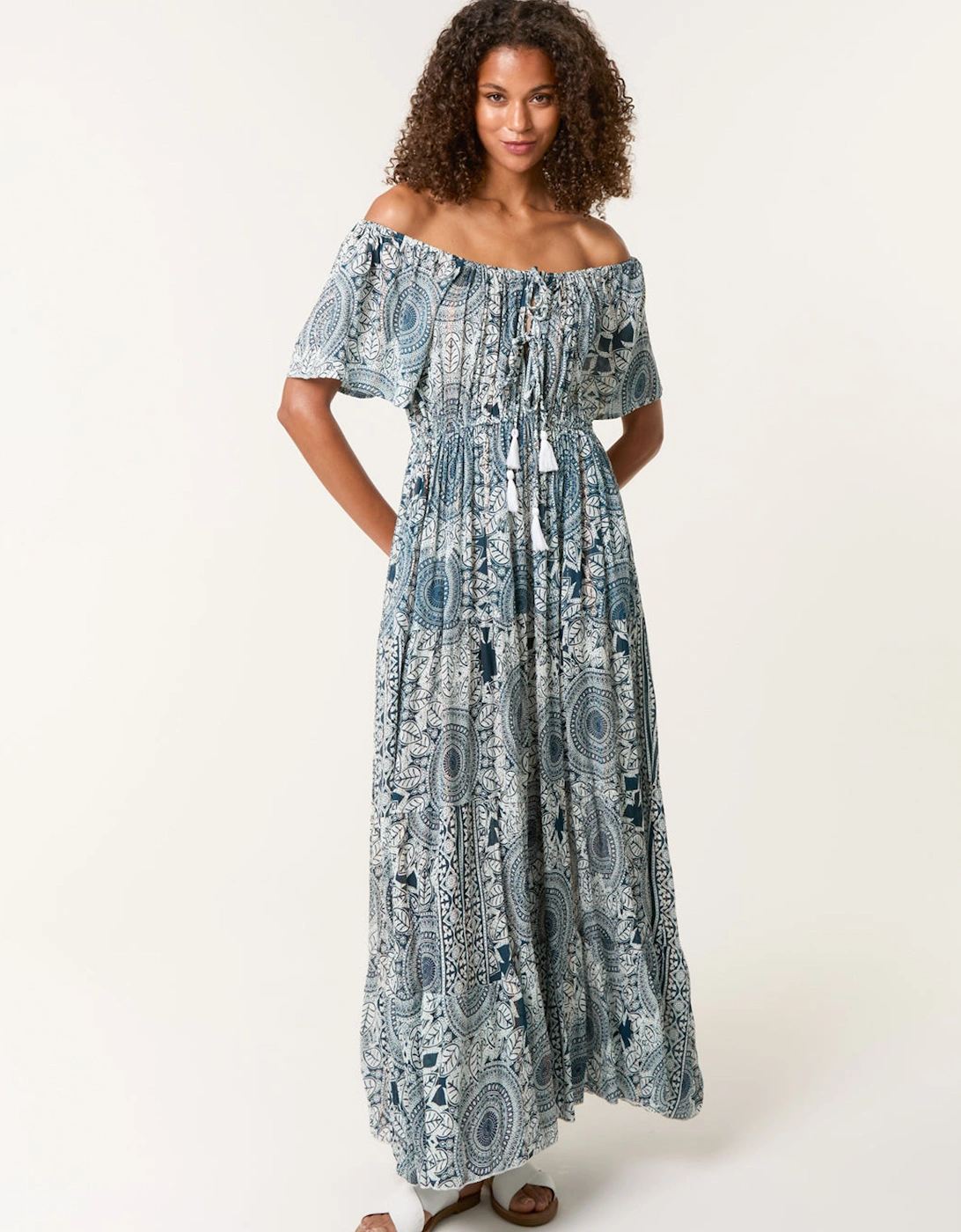Navy Tie Front Maxi Dress, 2 of 1