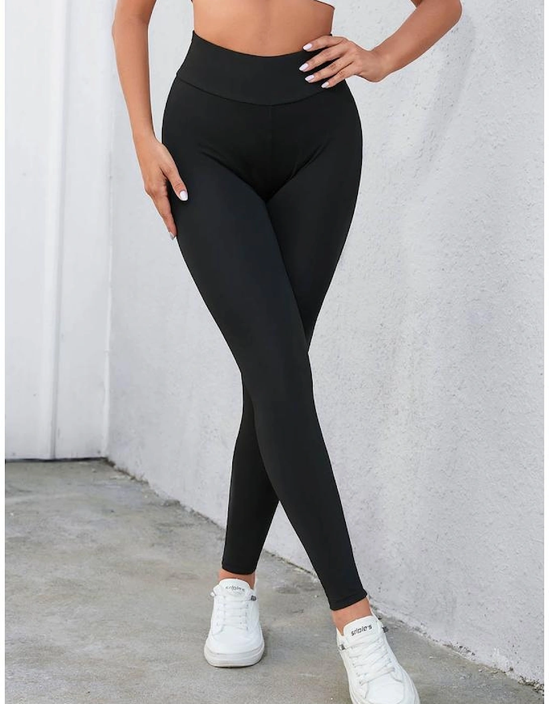 Black Criss Cross Tummy Control High Waist Leggings