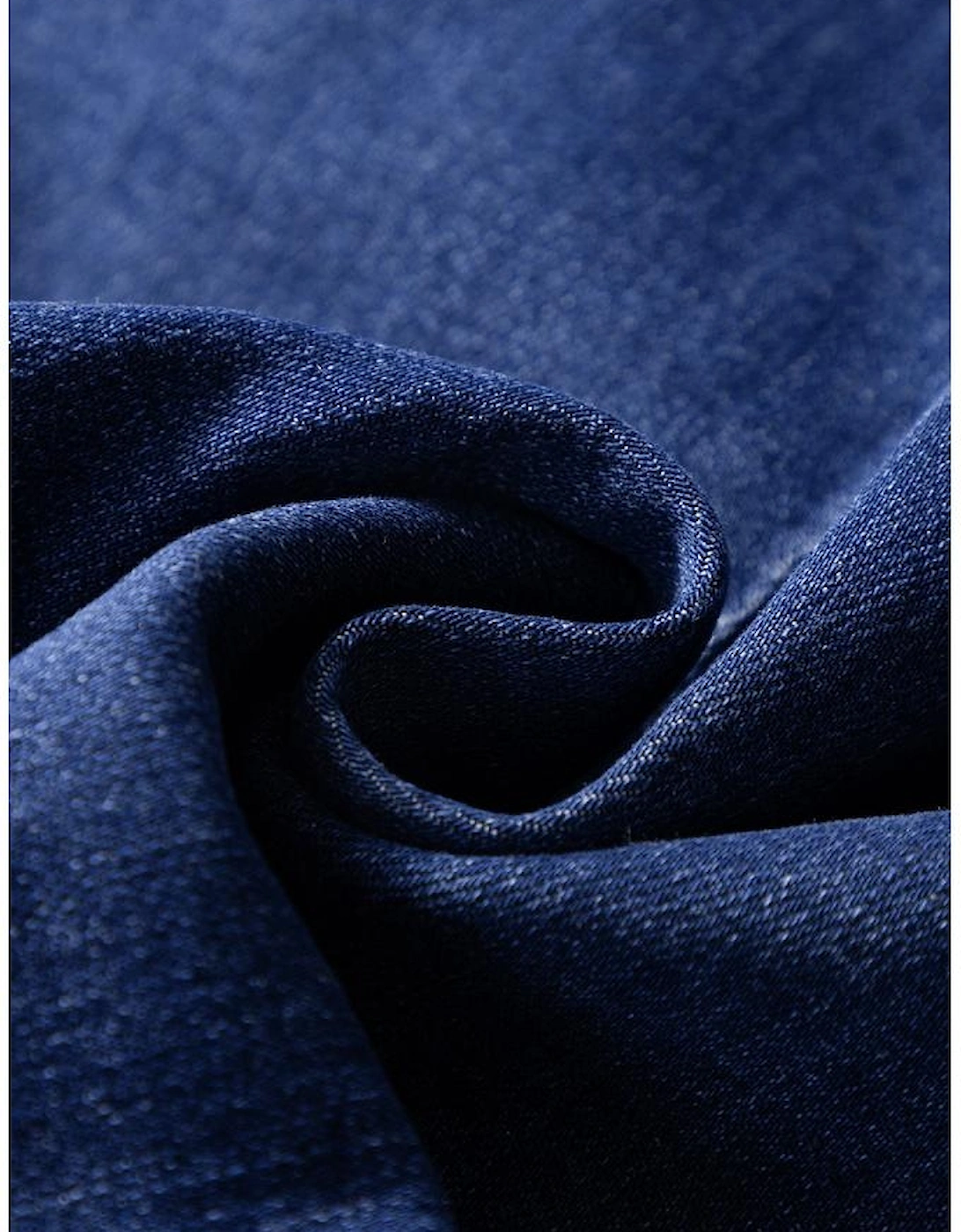 Bluing Asymmetric Wrapped Buttoned High Waist Denim Shorts