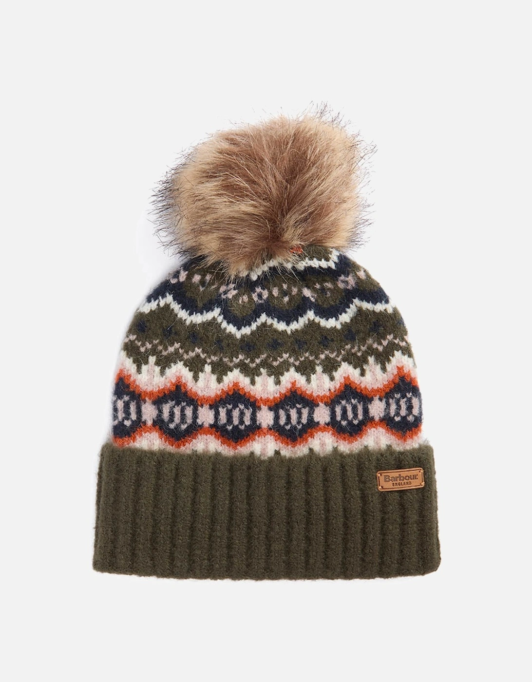 Helen Womens Fair Isle Beanie Hat - Olive, 2 of 1