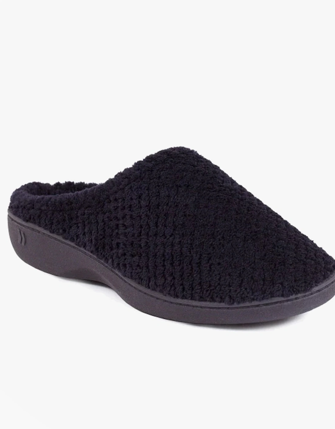 Isotoner POPCORN TERRY Womens Mule Slippers Black