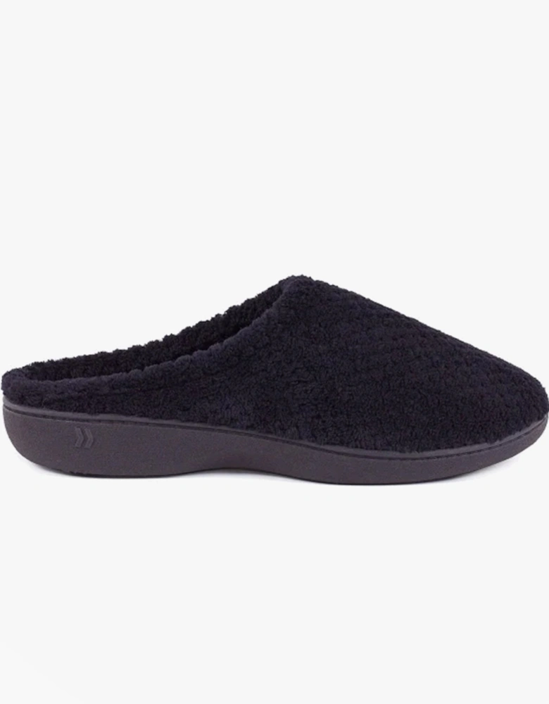 Isotoner POPCORN TERRY Womens Mule Slippers Black