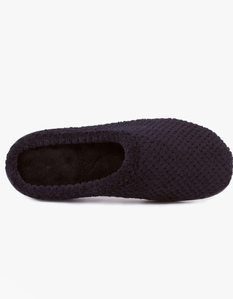 Isotoner POPCORN TERRY Womens Mule Slippers Black
