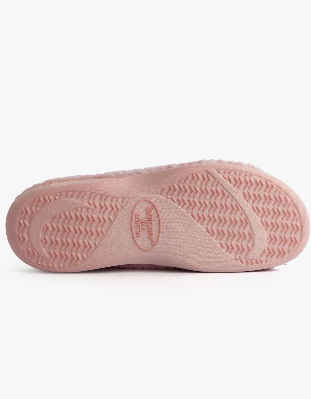 Isotoner POPCORN TURNOVER OPEN TOE Womens Mule Slippers Pink Spot