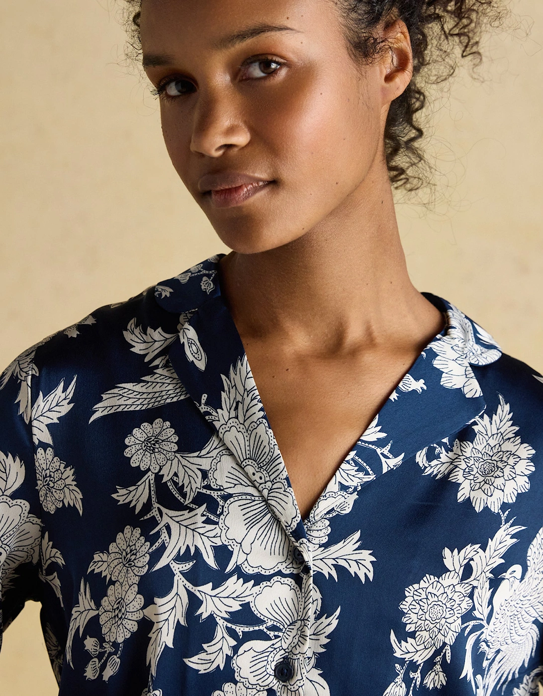 BONNIE Womens Pyjama Set Navy Floral