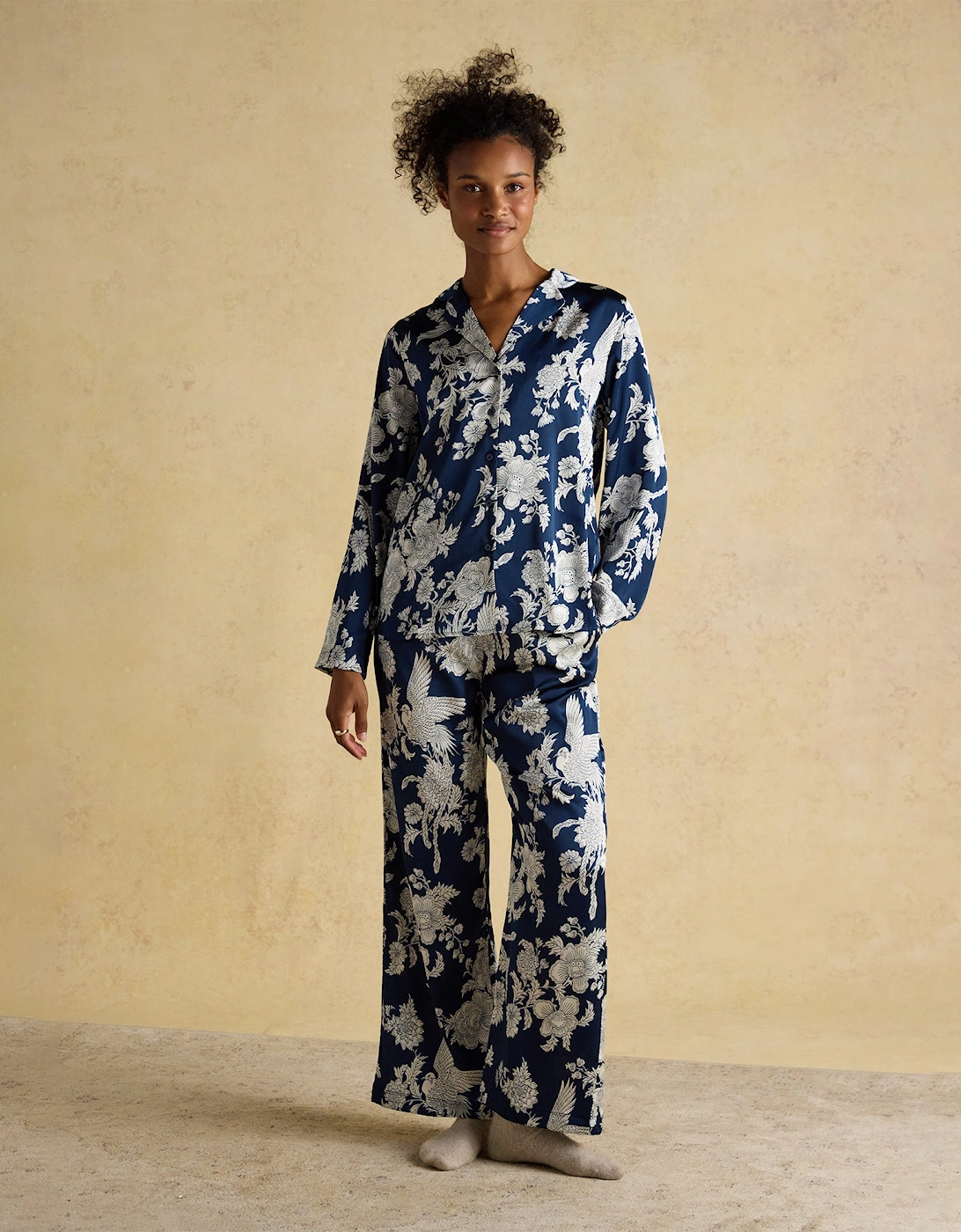 BONNIE Womens Pyjama Set Navy Floral