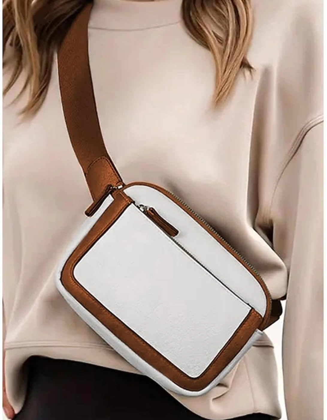 White Adjustable Strap Mini PU Leather Crossbody Bag, 10 of 9