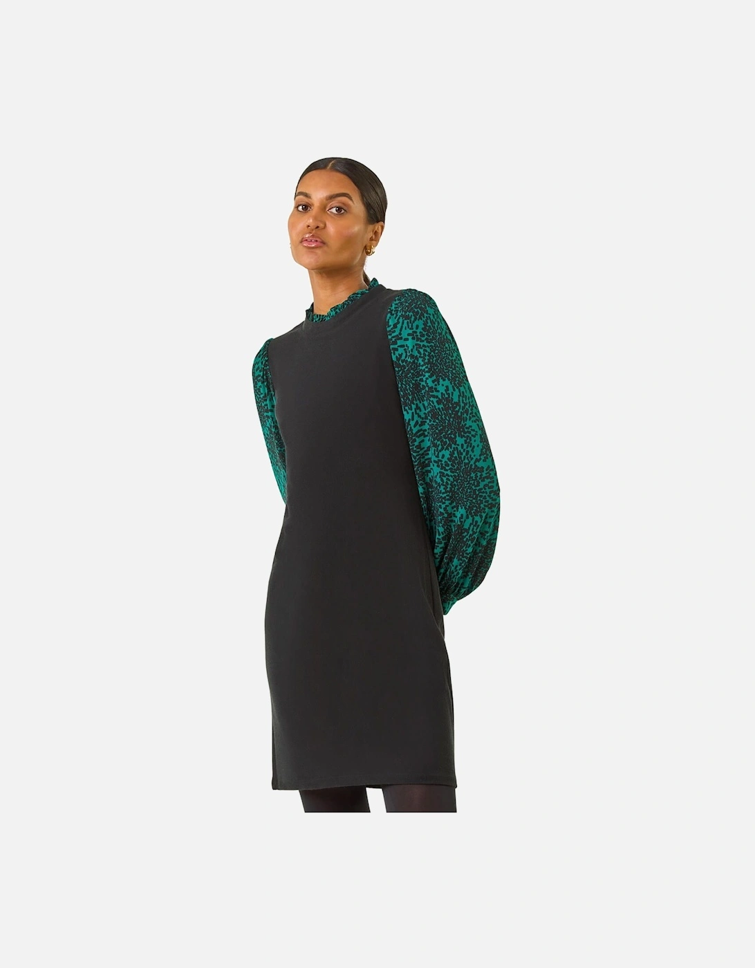 Contrast Print Knitted Dress, 2 of 1