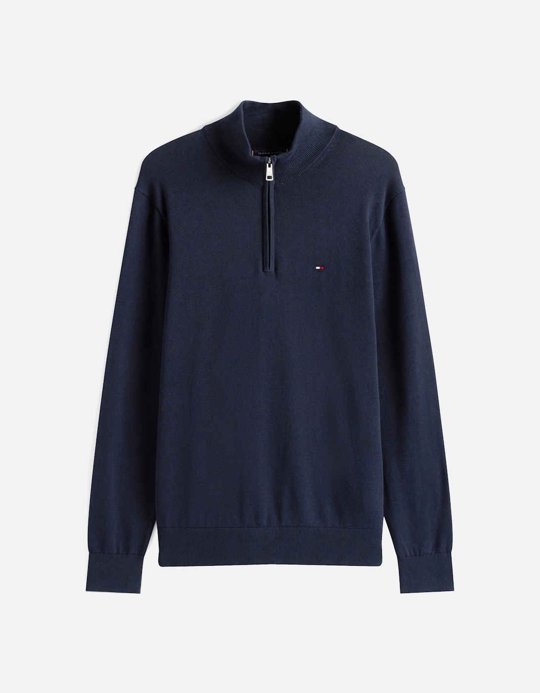 Essential Cotton 1/4 Zip Mock Mens Sweatshirt - Desert Sky