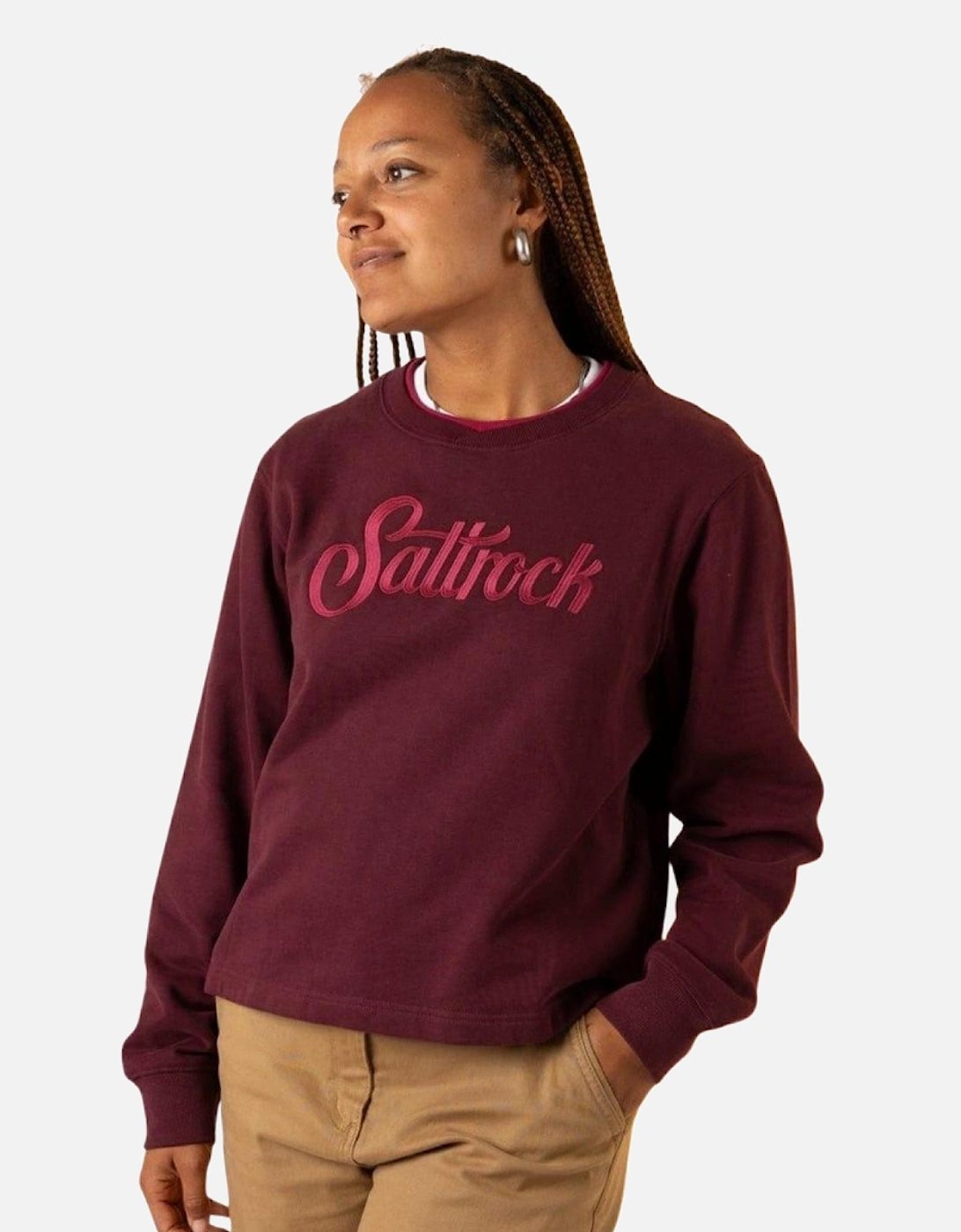 Womens Trader Embroidered Sweatshirt, 2 of 1