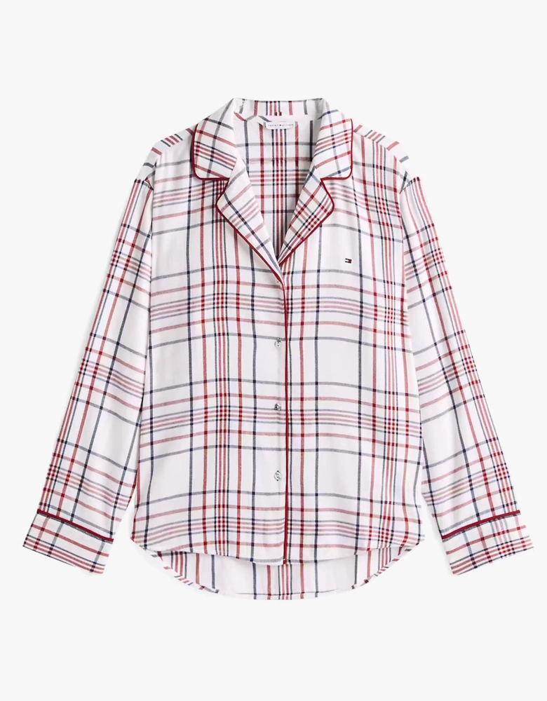 GIFT LS FLNL SHIRT S Womens Pyjama Set City Plaid Ivory Silk
