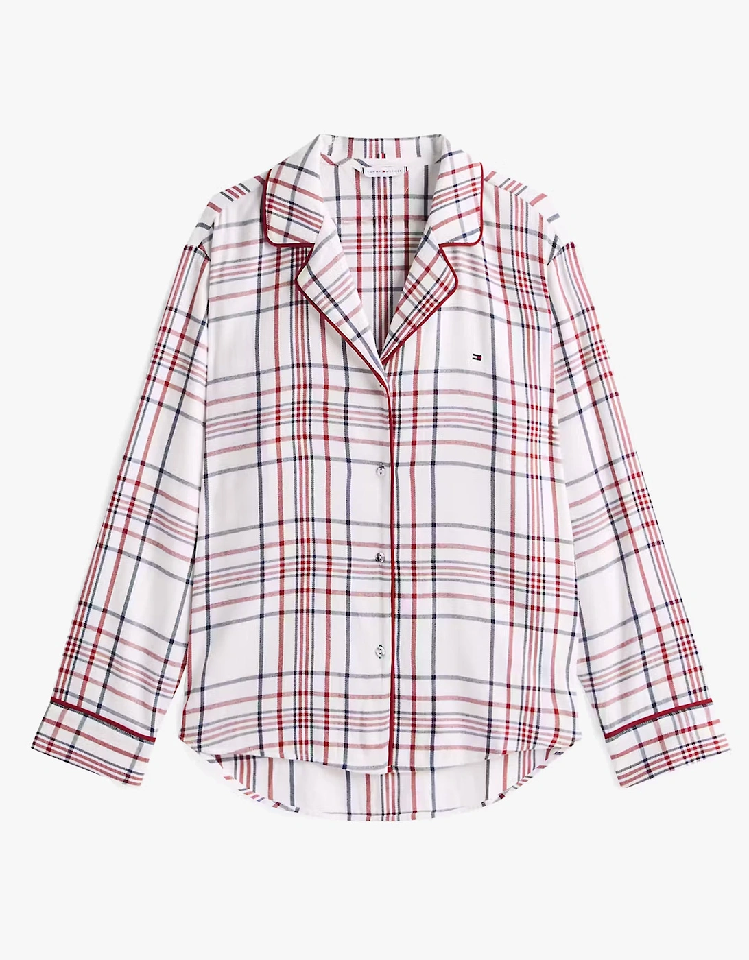 GIFT LS FLNL SHIRT S Womens Pyjama Set City Plaid Ivory Silk