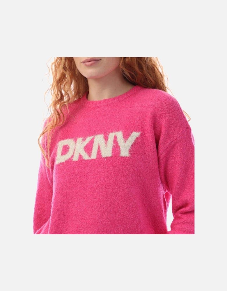 Tinsel Logo Boucle Crew Knit Sweater