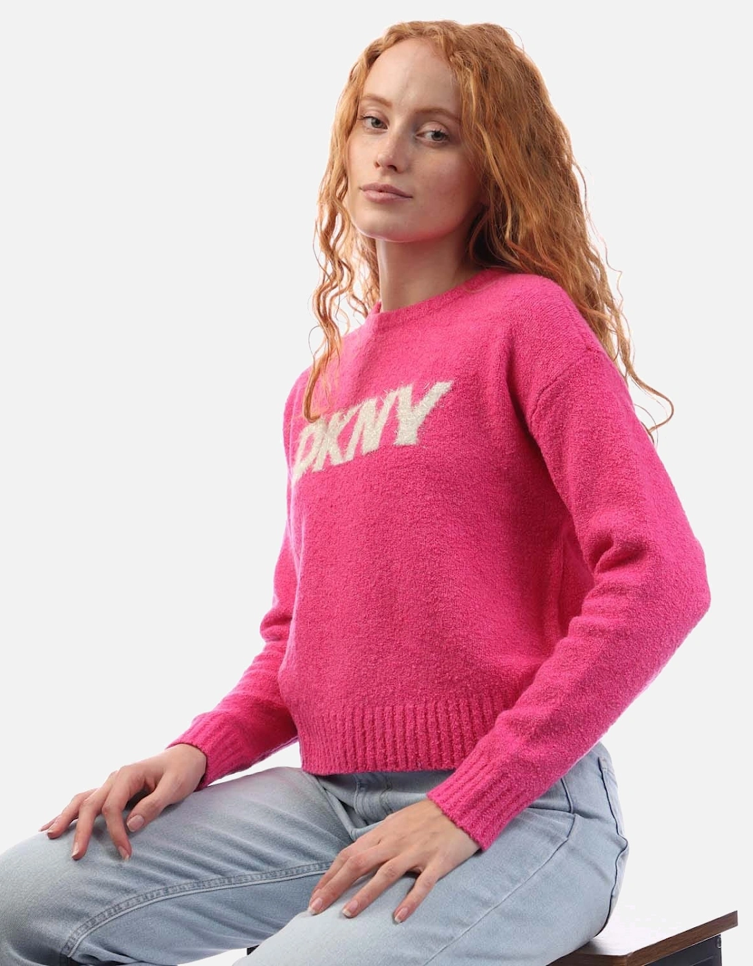 Tinsel Logo Boucle Crew Knit Sweater
